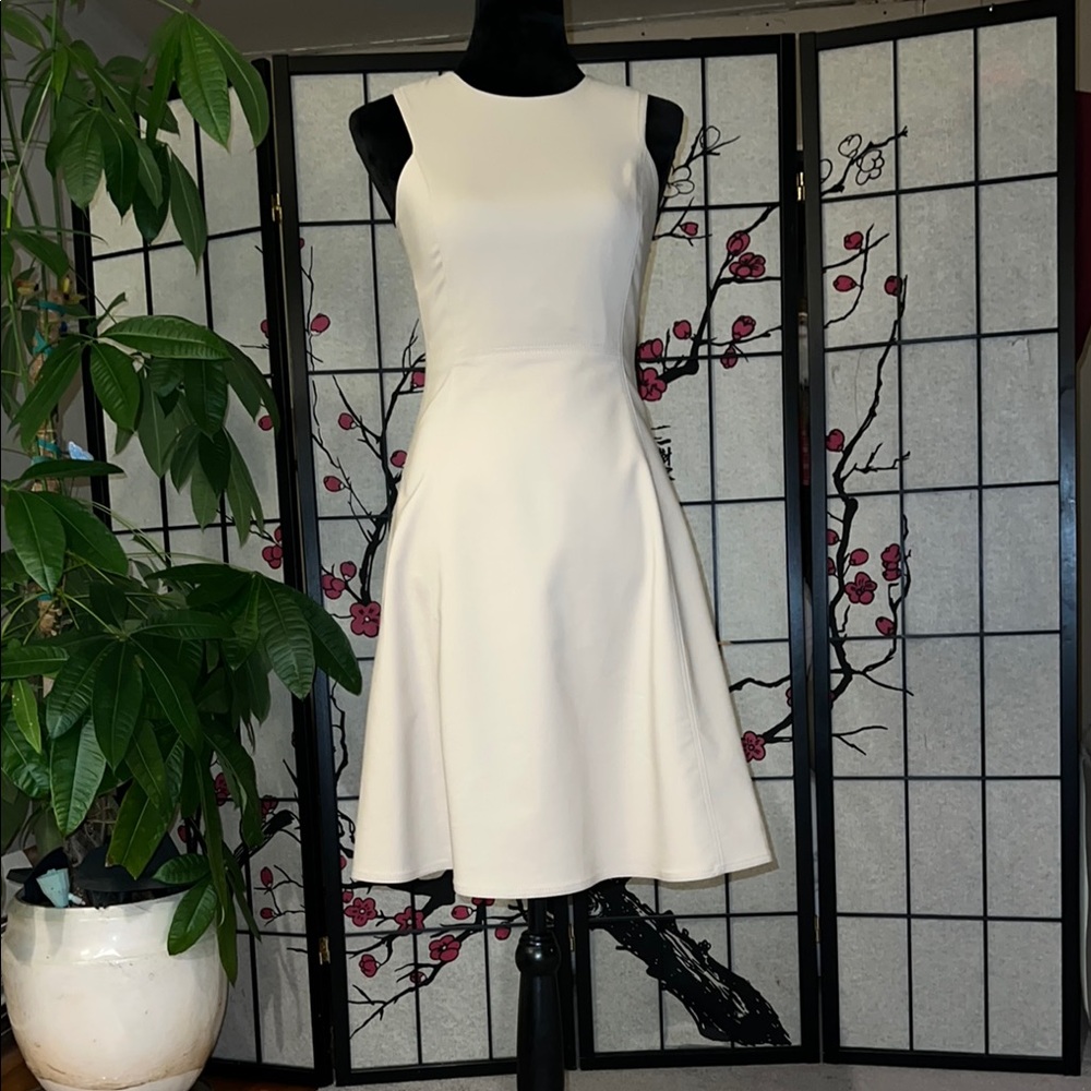 Calvin Klein Cream A-line Midi Dress